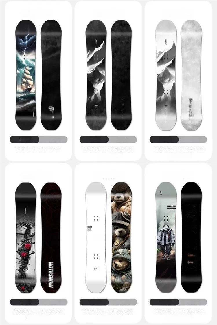 Premium Wood Core Snowboards - Customizable All-Mountain  Boards For Adults & Youth Profile Two-Piece Wear Carbon