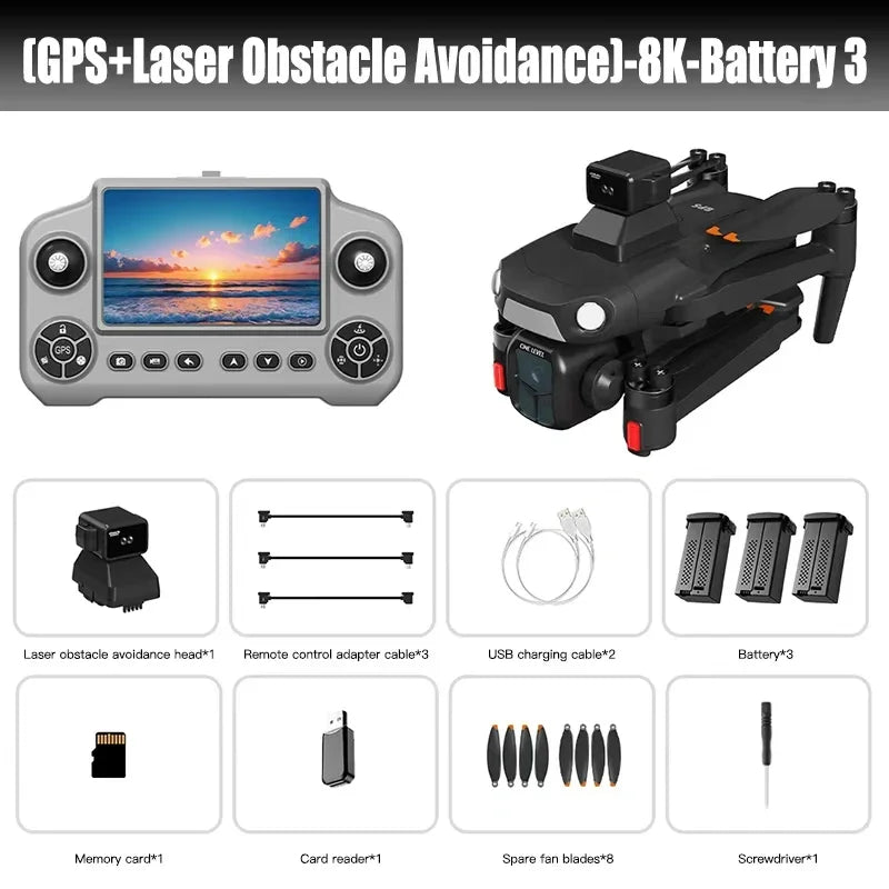 New A1R 3S GPS Drone 4K Professional 5G WIFI 360° Laser obstacle avoidance Brushless Foldable Quadcopter RC Distance Dron Toys