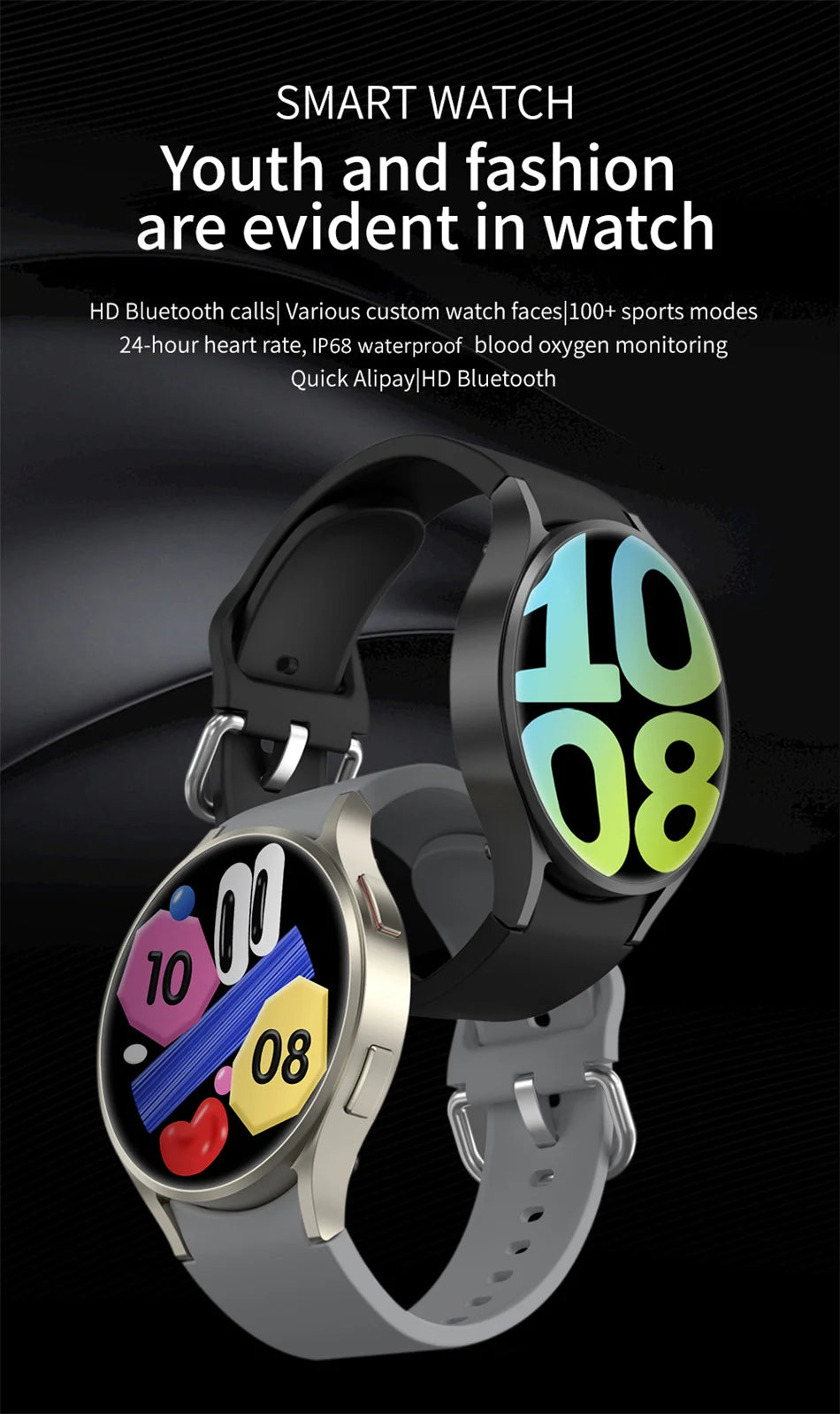 2025 New Bluetooth Call Smart Watch 6 Classic Men AMOLED HD Screen AI Voice Assistant Bluetooth Call NFC GPS Smartwatch Women