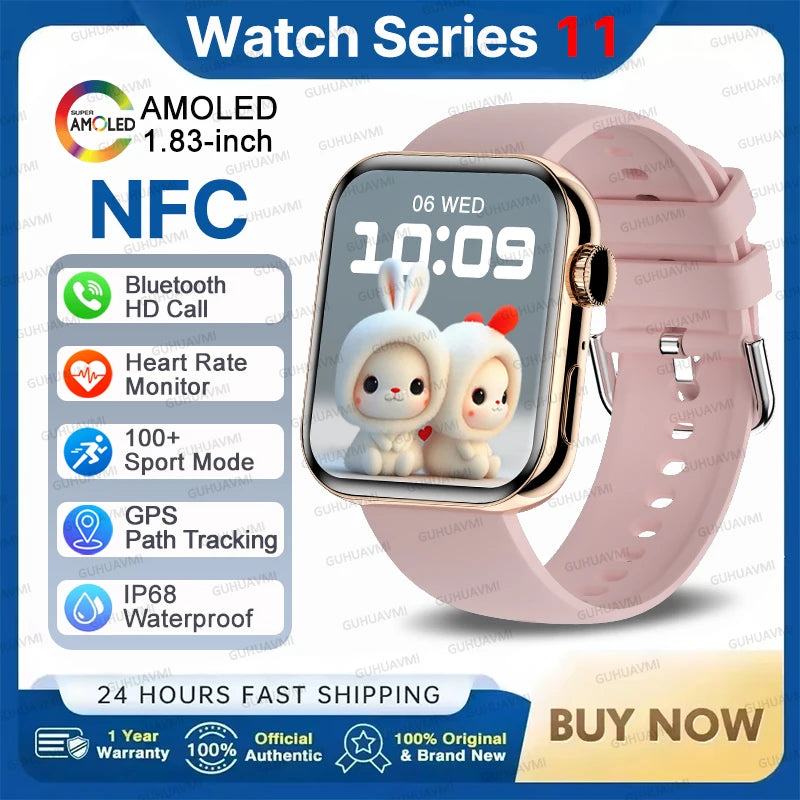 2026 New For iOS Watch Series 11 Smart Watch Ultra HD AMOLED GPS NFC Heart Rate IP68 Waterproof Sport Fitness Call Smartbracelet