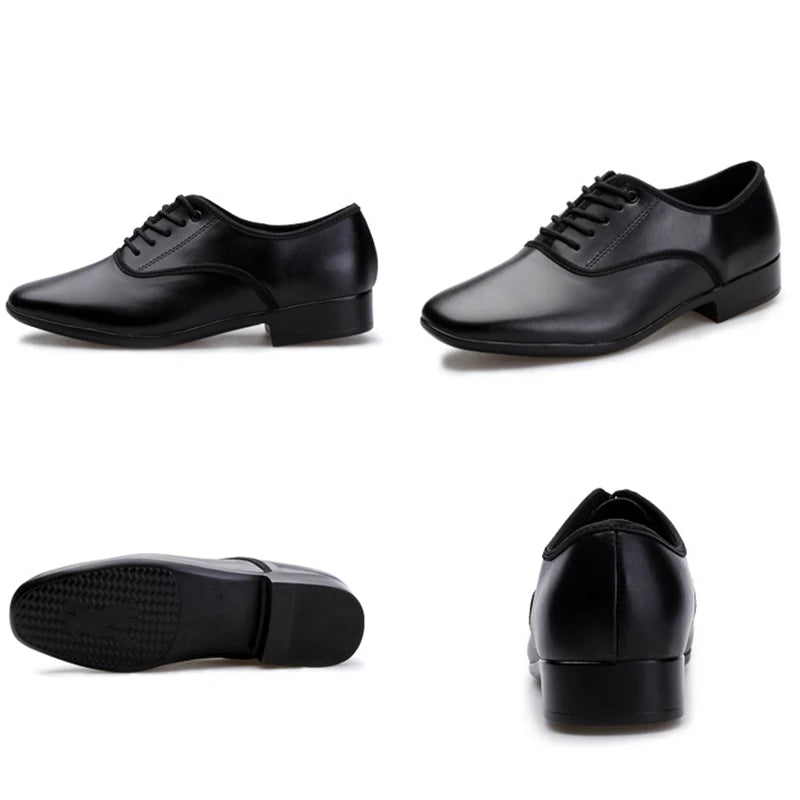 Leather Men Dance Shoes Sports Square Shoe for Men Adult Soft Dance Latin Shoes Modern Waltz Male Sneakers Increase