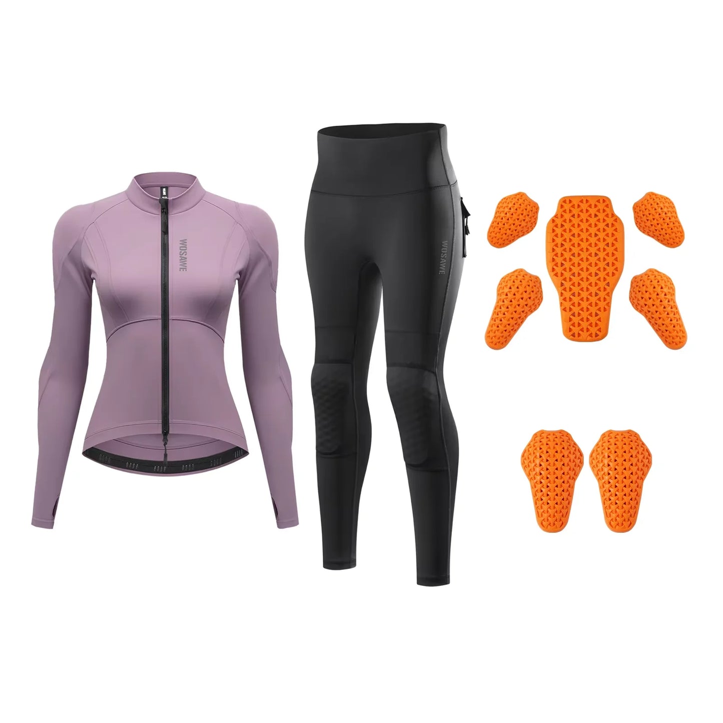 WOSAWE Women Motorcycle Jacket Lady Full Body Armor Set CE Certified Summer Riding Safety Jacket Pants Built-in Protective Pads