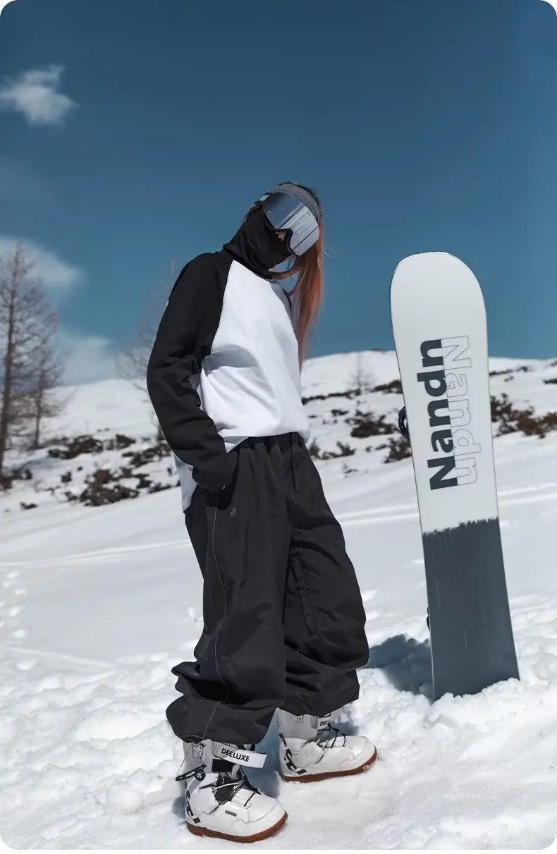 Ski Pants Men's Women's Single Board Waterproof Loose Fit Wear Resistant Professional Double Board Ski Pants
