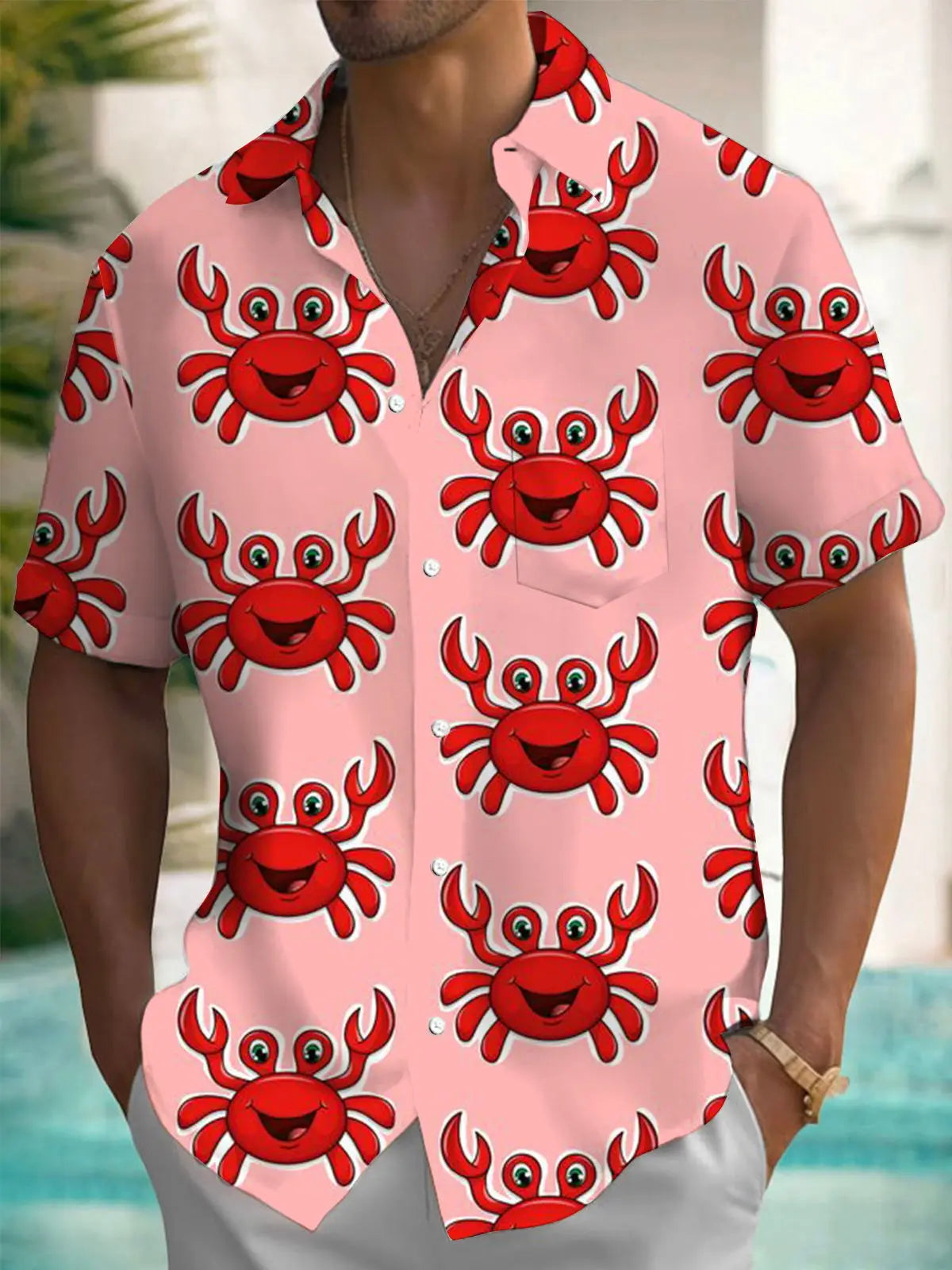 New Hawaii Spring/Summer Fashion Leisure Street Walk Tourist Beach Printed Full Open Short Sleeve Button Shirt, Quick Shipping