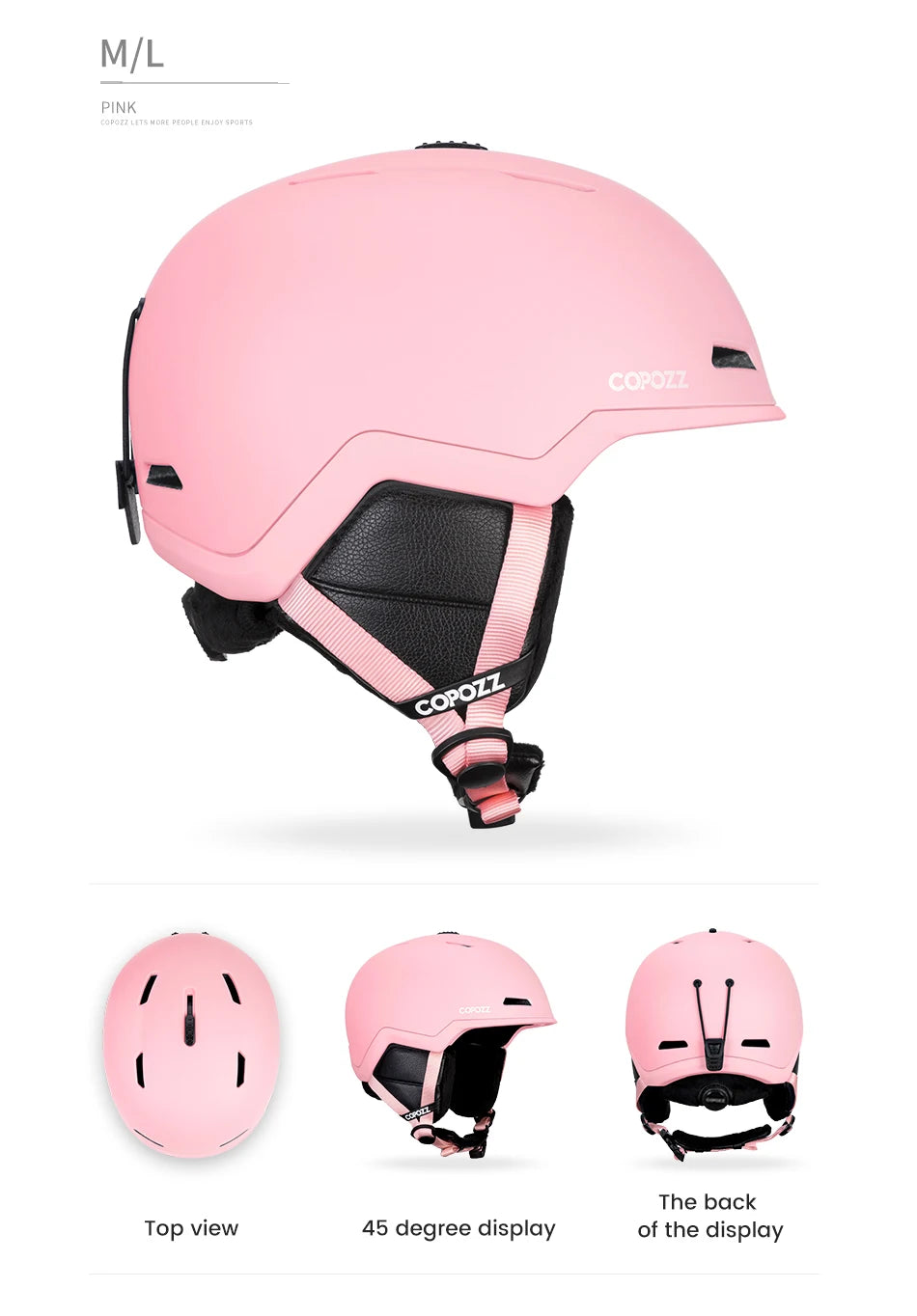 COPOZZ Ski Helmet Half-covered Anti-impact Skiing Helmet For Adult Men Women Ski Skateboard Snowboard Safety Helmet Female Male