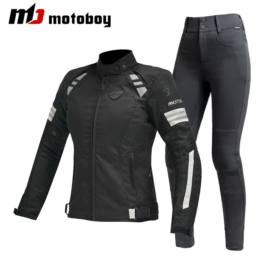 Women Motorcycle Jacket Four Seasons Breathable Lightweight Mesh Cycling Moto Jacket Protector Motocross Suit CE Protective