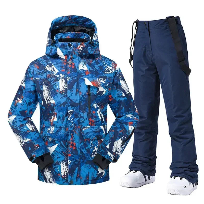 High Quality Men's Winter Waterproof Snowboard Jacket Pants Set Male Breathable Windbreak for Adults Ski Suits