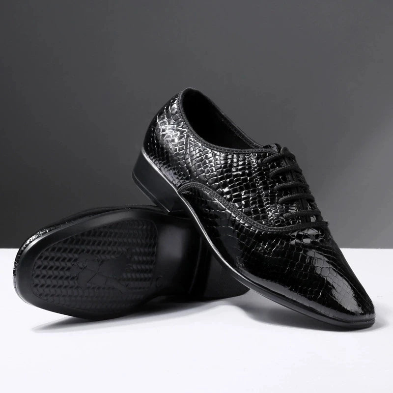 Breathable Tango Dance Shoes Men Latin Dance Shoes Snakeskin Sneakers Leather Jazz Modern Ballroom Dancing Sports Shoes Man
