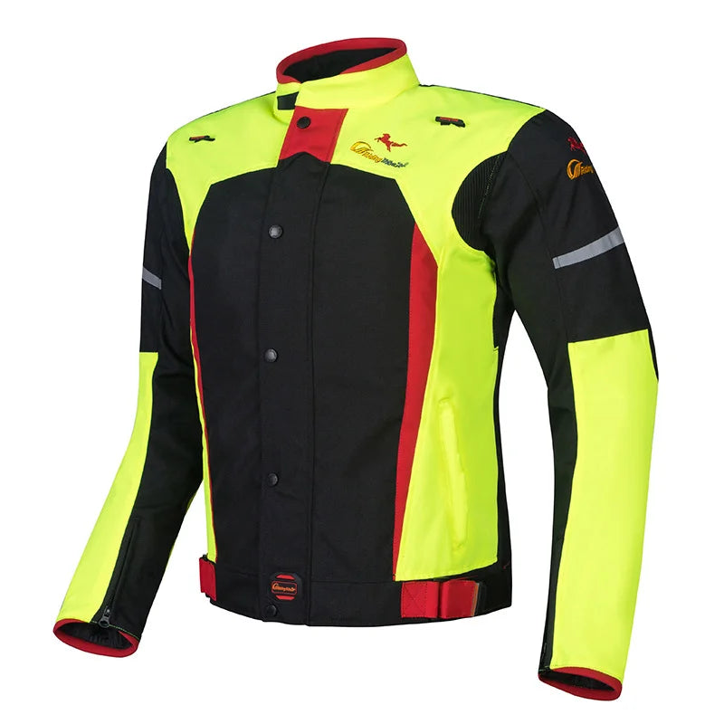 Men Woman Summer Style Breathable Motorcycle Jacket Night High Visible Motorbike Riding Coat with 5pcs Protective pads JK-21