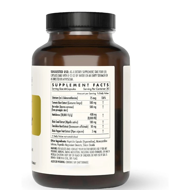 Ultimate Spike Detox | 60 capsules | 3-in-1 formula, containing nattokinase, bromelain, and curcumin | Non GMO, gluten free