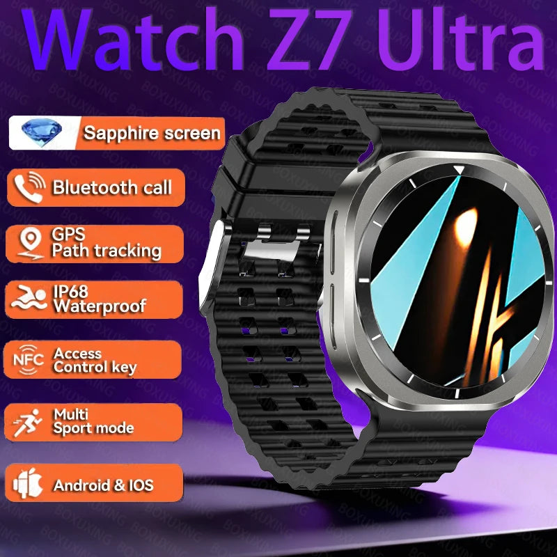 2026 New Watch 7 Ultra Smart Watch Men 3D Display Sport SmartWatch GPS NFC Compass Blood oxygen Smartwatch Women For Android IOS