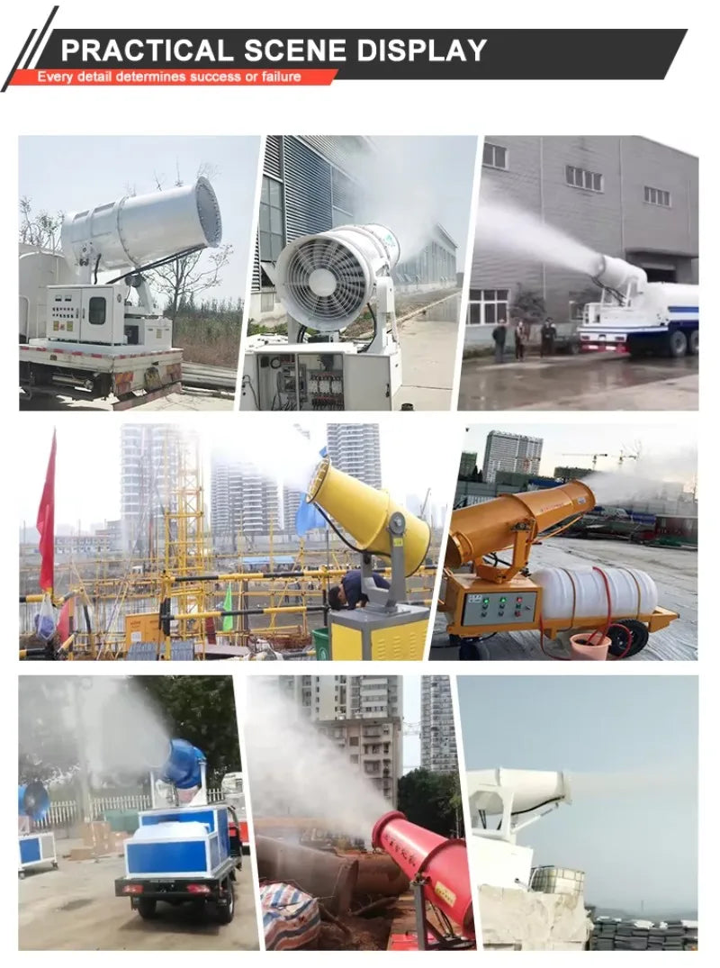 High Safety Engine Gear Fog Cannon | CE ISO Certified Dust Suppression Equipment for Mining, Ash Unloading & Waste Disposal