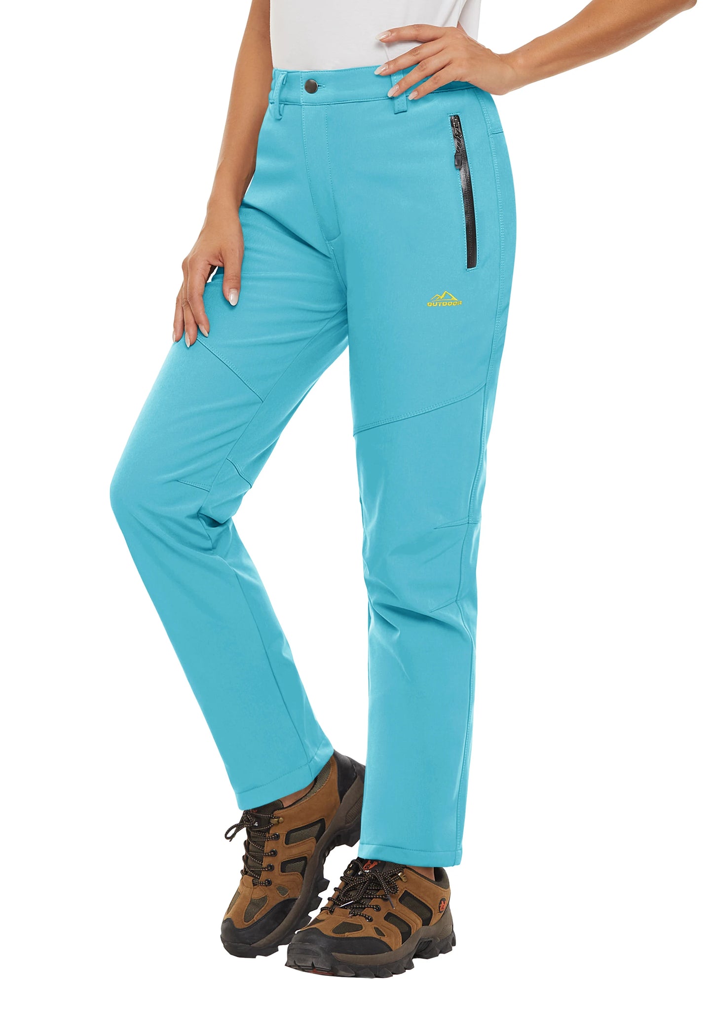 MAGCOMSEN Women's Ski Pants Winter Fleece Lined Waterproof Warm Snow Trekking Hiking Pants Outdoor Trousers Female