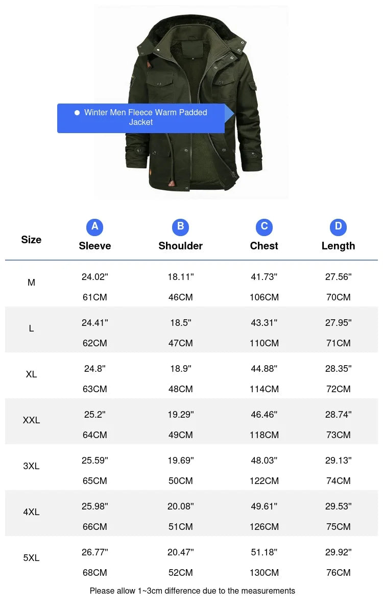 Winter Men's Mountain Ski Warm Jacket Outdoor Men Fleece Lined Cotton Thicken Hooded Coats Men Retro Thermal Parka Clothing 5XL