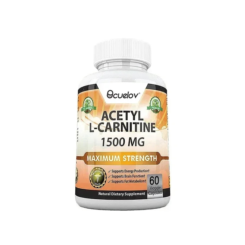 Acetyl L-Carnitine Capsules - Helps Support Brain Health, Improves Energy, Memory and Concentration, and Promotes Fat Metabolism
