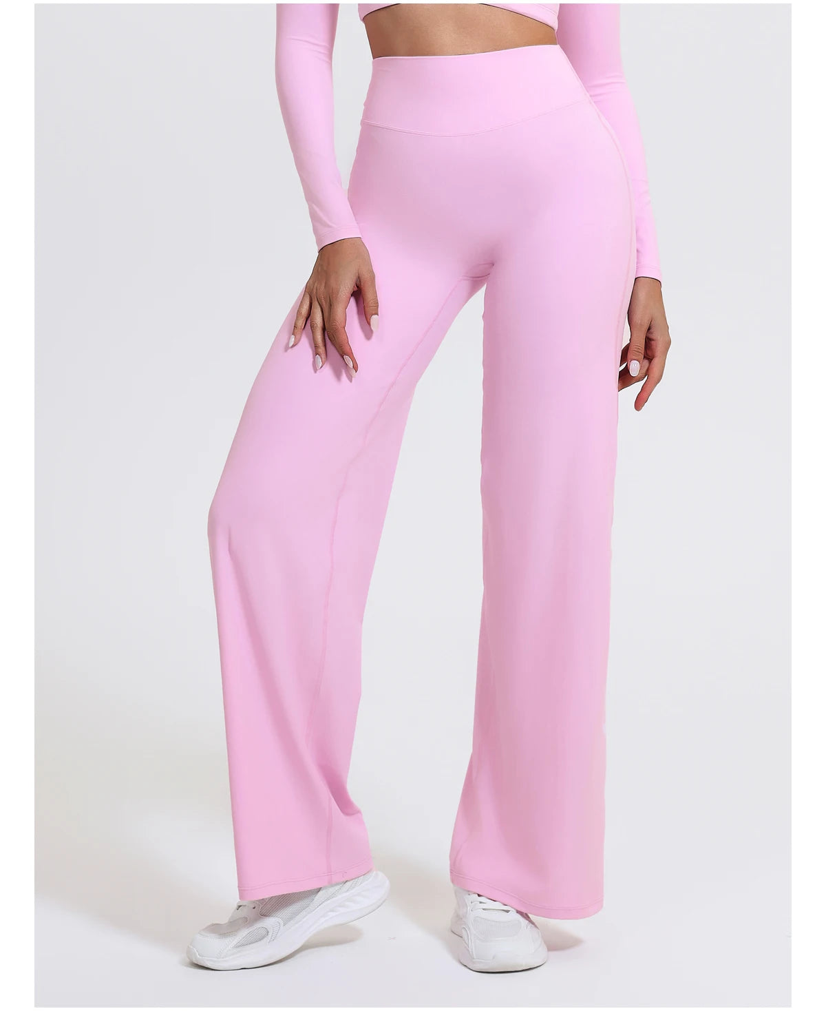 Hearuisavy Women Straight-Leg Sports Pants Gym Clothing Naked Feeling Compression Wide Leg Yoga Leggings Pilates Fitness Tights