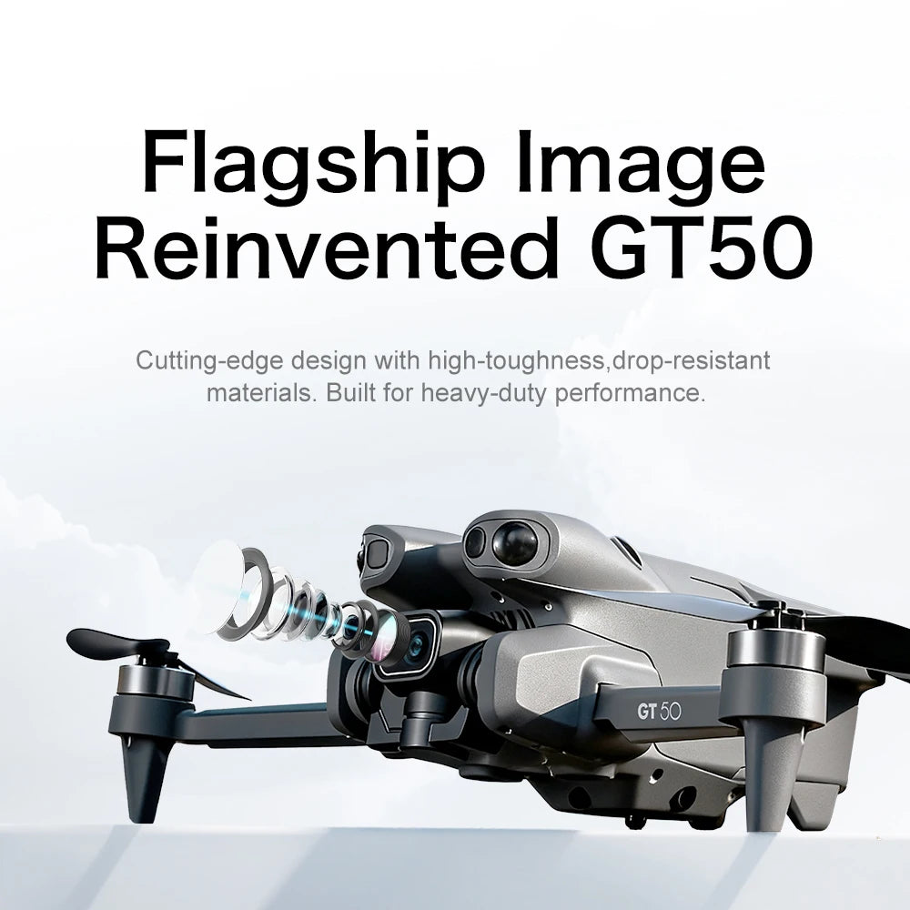 Original GT50 Drone Dual Camera 5G 8K Aerial Aircraft Obstacle Avoidance UAV Fixed GPS Remote Control  Foldable Quadcopter Gifts