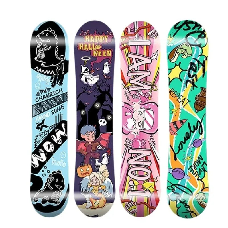 Children's All-Mountain Snowboard 80-120cm, Light Poplar Core Twin Symmetric for Beginner/Advanced Kids & Boys Girls