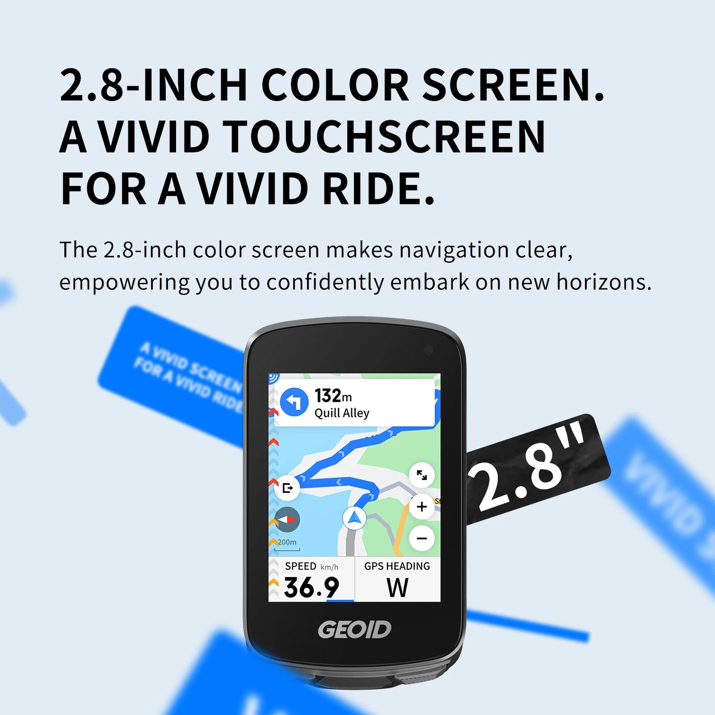 GEOID CC700 Pro Bicycle Computer GPS 2.8-Inch Touchscreen Bike Speedometer Global Map Navigation Cycling Odometer for Strava