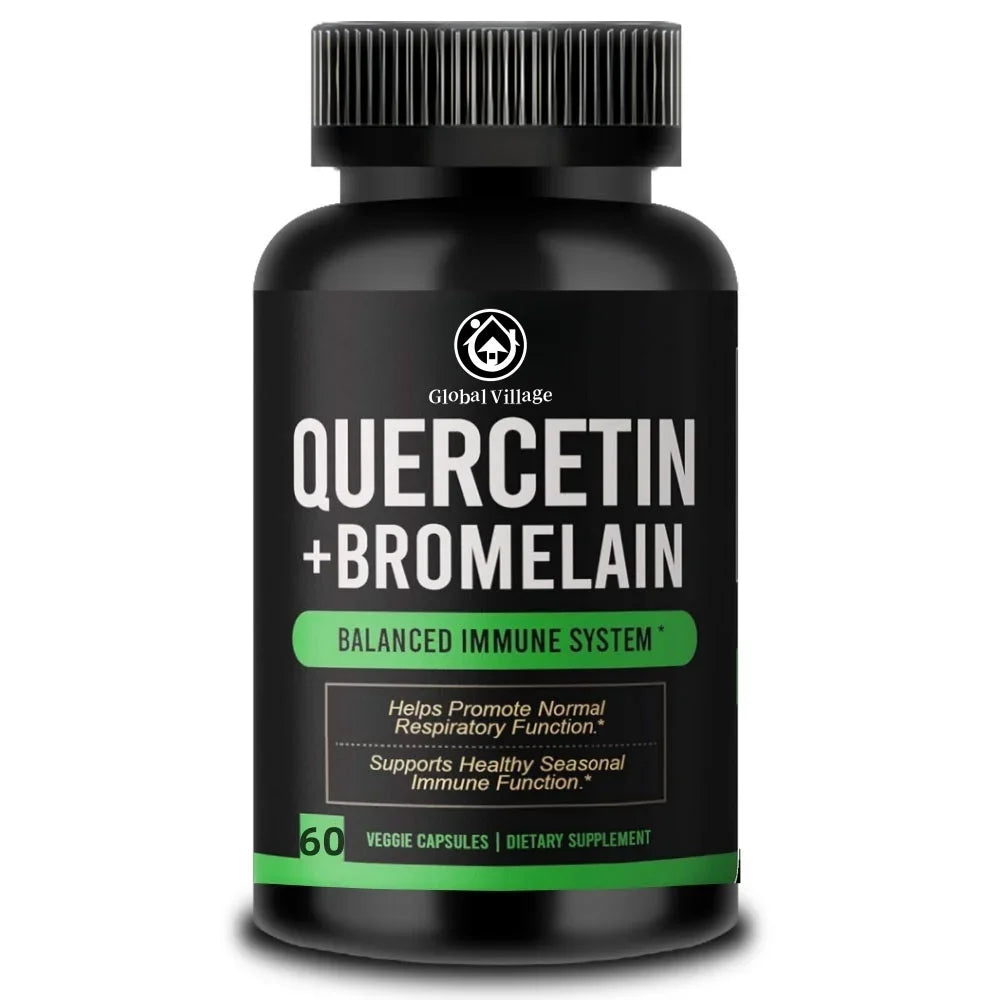 Quercetin with Bromelain Supplement -120 Vegetarian Capsules - Bioflavonoids Quercitin Complex for Immune Support & Respiratory