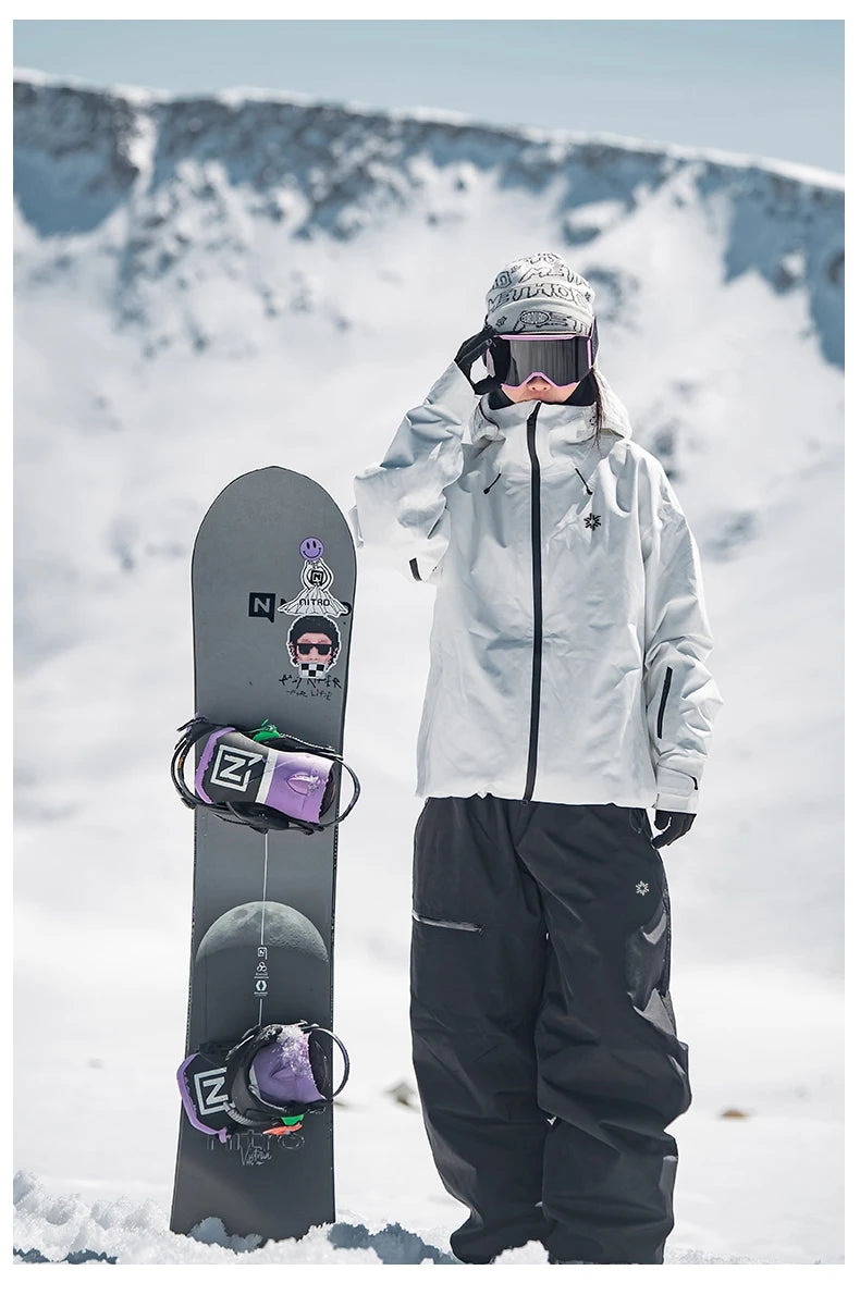 John Snow 2025 3L Ski Jacket & Pants Set Waterproof Snowboard Suit Thermal Winter Sports Gear with Fleece Lining for Men & Women