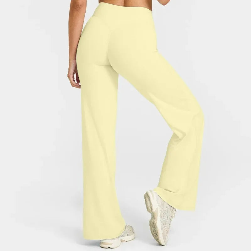 STOUREG Sport Trousers Straight-Leg Pants Ultra Soft Butter Fabric Women's Mid-Waist Yoga Pants GYM Naked Feel Pilates Running