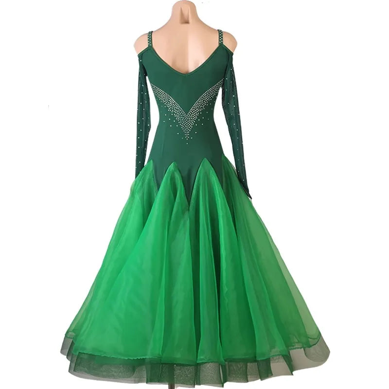 Modern Dance Competition Ballroom Dress Dancewear Womens Waltz Suit Carnival Urban Costumes Practice Wear Girls Fashion Clothing