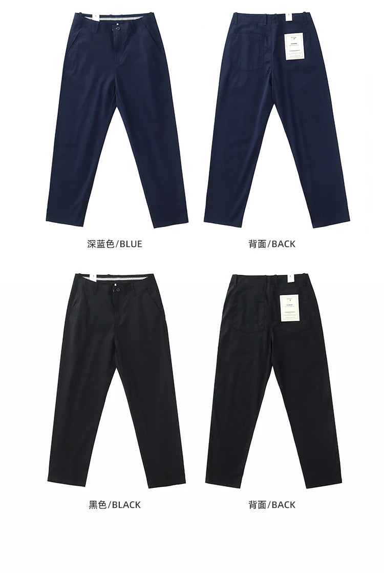 Summer thin straight leg pants American retro Chino simple beige white elastic black casual pants men