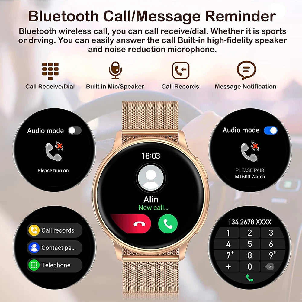 MEVADEN Bluetooth Call Smart Watch Women Fashion Watches Custom Dial Sport Fitness Health Tracker Smartwatch for Android IOS Y22