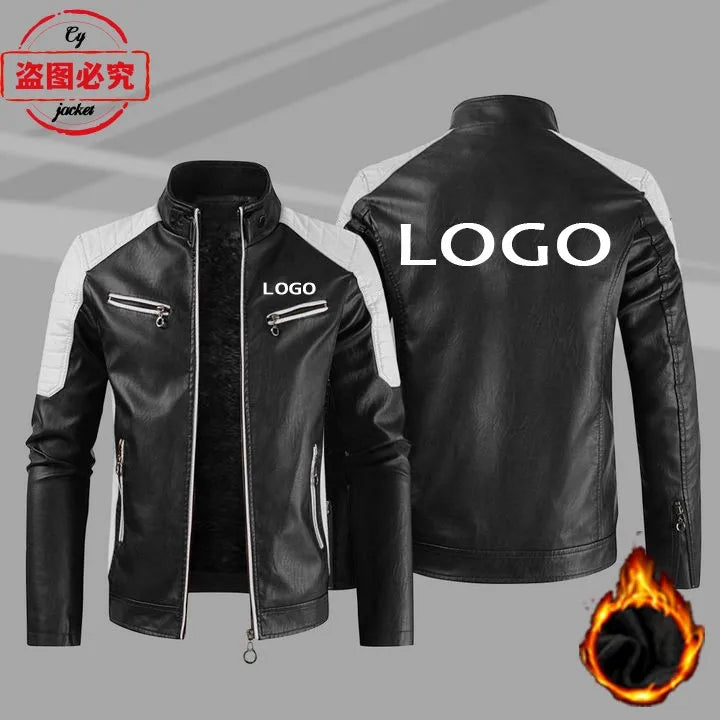European Size Yamaha Motorcycle Logo Printed Riding Suit PU Leather Jacket Autumn/winter Men's Jacket Racing Suit Workwear