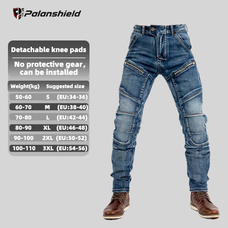 Men Moto Jeans Motorcycle Pants Protective Gear Touring Motorbike Trousers Motocross Pants CE Protective Gear Stretch Jeans