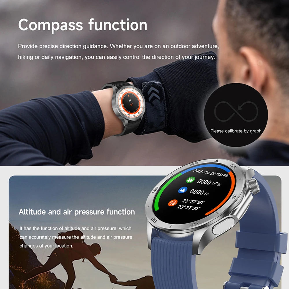 2025 New OPPO X2 Smart Watch Men's GPS Sports IP68 Waterproof Compass Heart Rate Blood Oxygen Bluetooth Call Smartwatches IOS