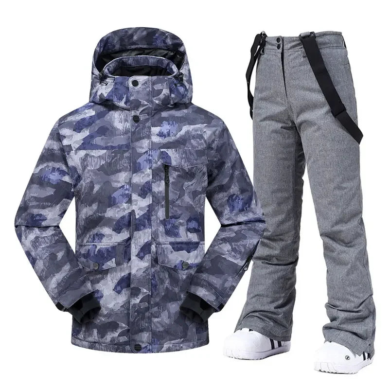 High Quality Men's Winter Waterproof Snowboard Jacket Pants Set Male Breathable Windbreak for Adults Ski Suits