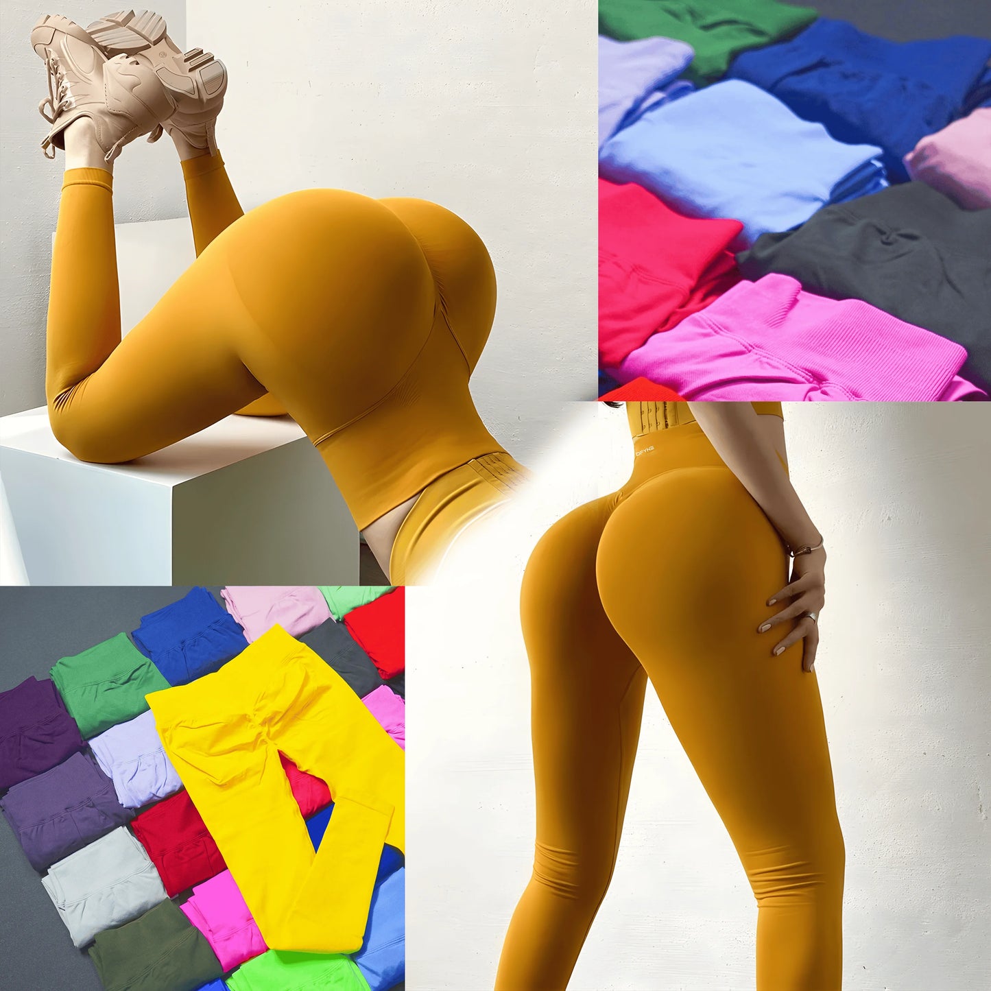 Impact Leggings Women'S Low Waist Butt Lifting Yoga Pants Seamless Tummy Control Fitness Workout Sports Running Leggings