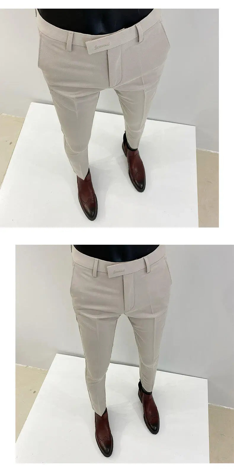 Men Suit Pants Hombre Pantalones 2026 Spring Stretch Slim Formal Trousers for Men Fashion Casual Stripe Dress Pants Men Clothing