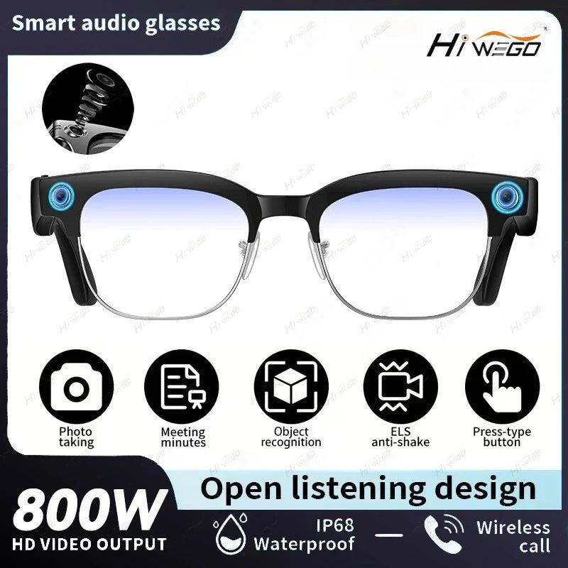 New 1080P Anti-shake Video Recording 800W HD Smart Glasses Men 100+Language Translation WIFI Transmission Call AI Chat Glasses