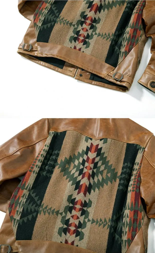 Authentic Cost Price American Retro Oil Wax Cowhide Jaet Men's Genuine Leather Coat Navajo Sle Outerwear Spring Casual