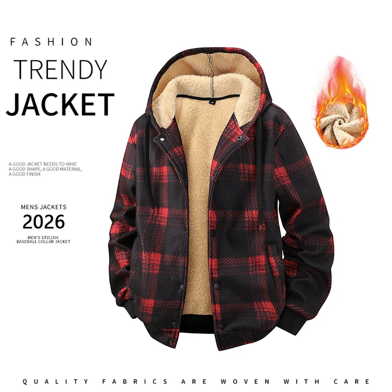 Spring Autumn Men Outdoor Leisure Windbreak Hooded Jacket Men Fleece Warm Solid Color Fashion Brand Jacket Coat Male Clothing