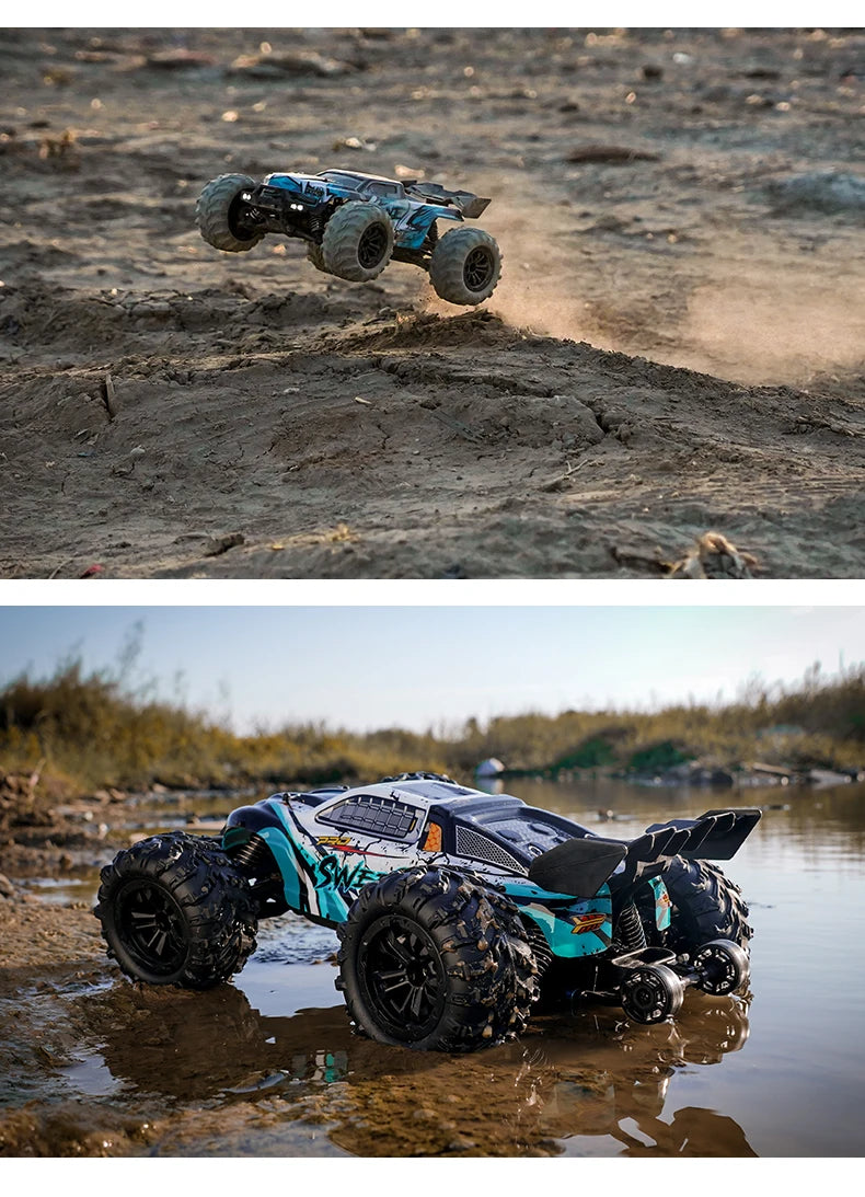 4WD 1:16 80KM/H Super Brushless 50KM/H Brushed RC Car 4x4 Off Road Remote Control High Speed Drift Racing Truck Toy Kids Adults