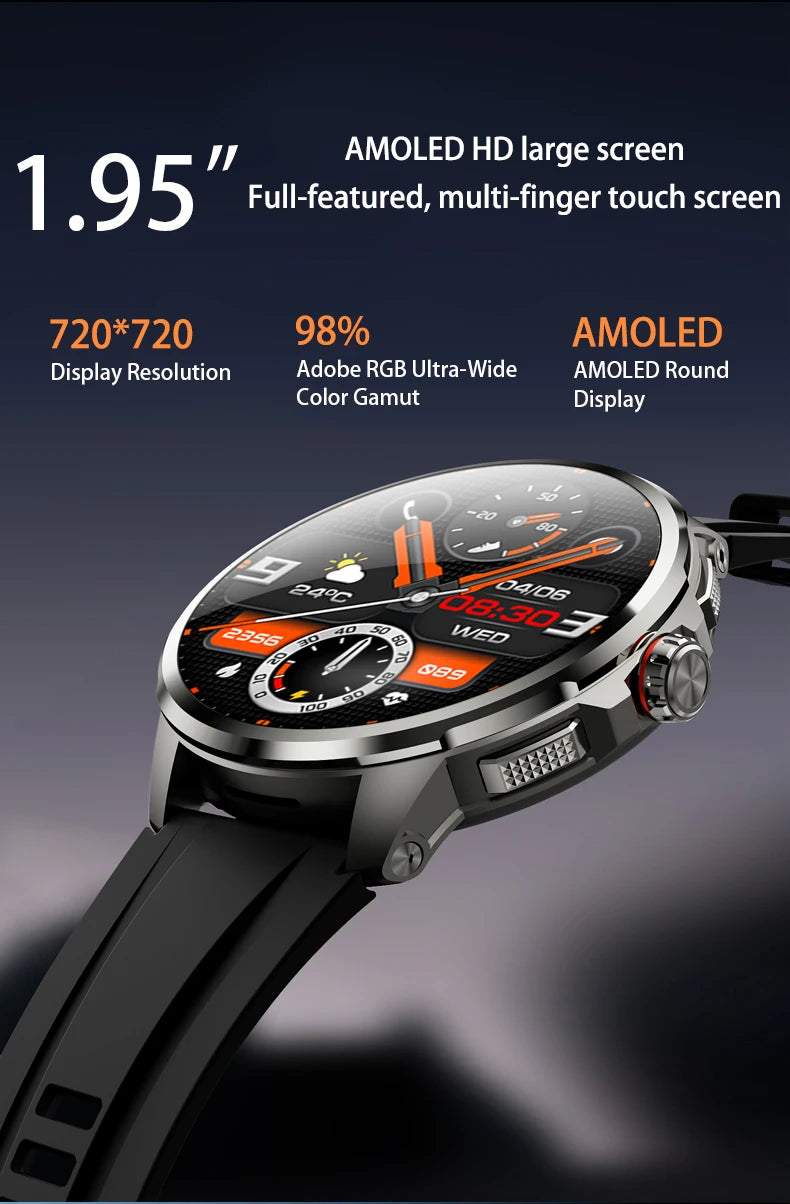 Original H99 Smart Watch Android Watches Amoled Smartwatch With 190° Rotary Camera Google Play Store 1.95inch Amoled Screen