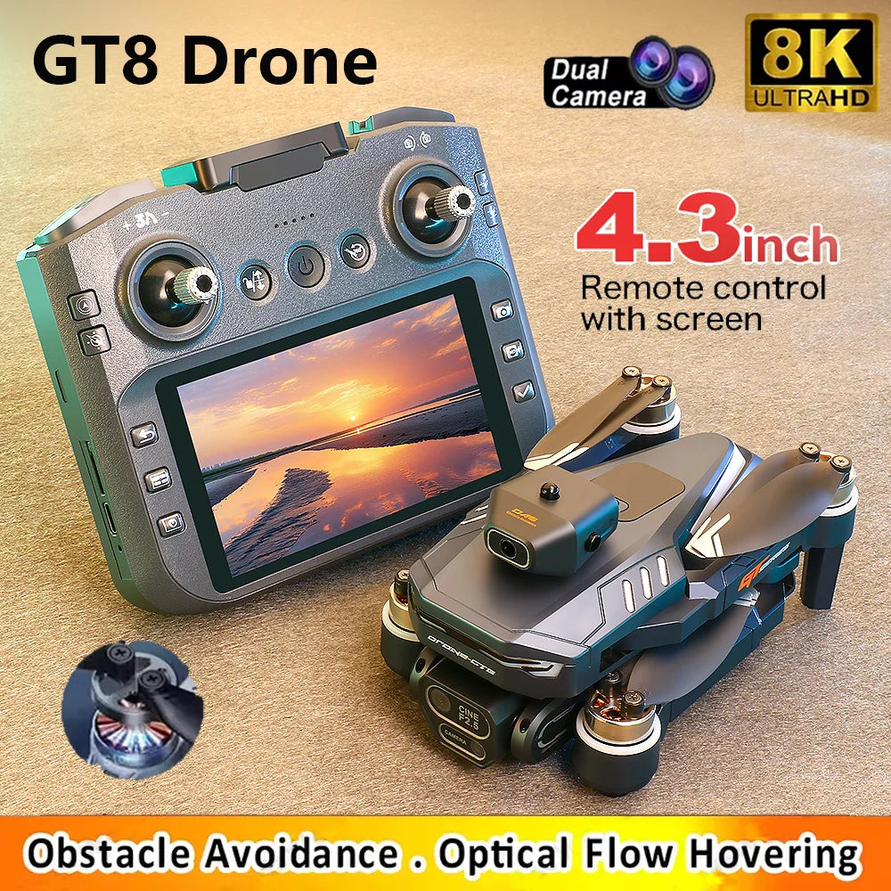 2026 New GT8 Drone GPS 8K Professional HD 360° Dual Cameras 5G WIFI Brushless Motors Obstacle Avoidance Foldable Quadcopter Toys