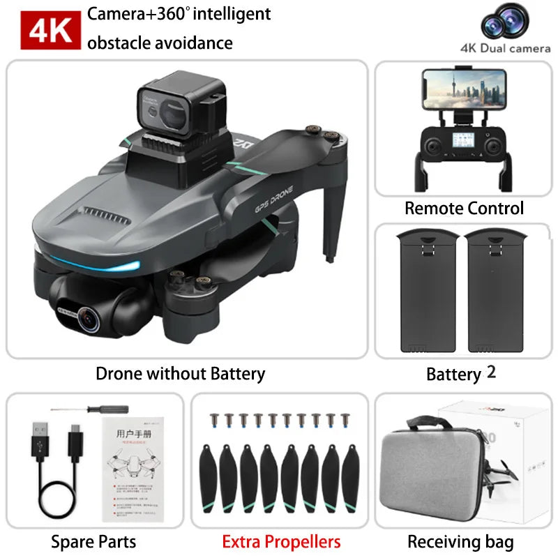 L200 PRO MAX Drone GPS 8K Professional 2-Axis PTZ HD Dual Camera 5G WIFI FPV 360° Laser Obstacle Avoidance Brushless Motor Dron