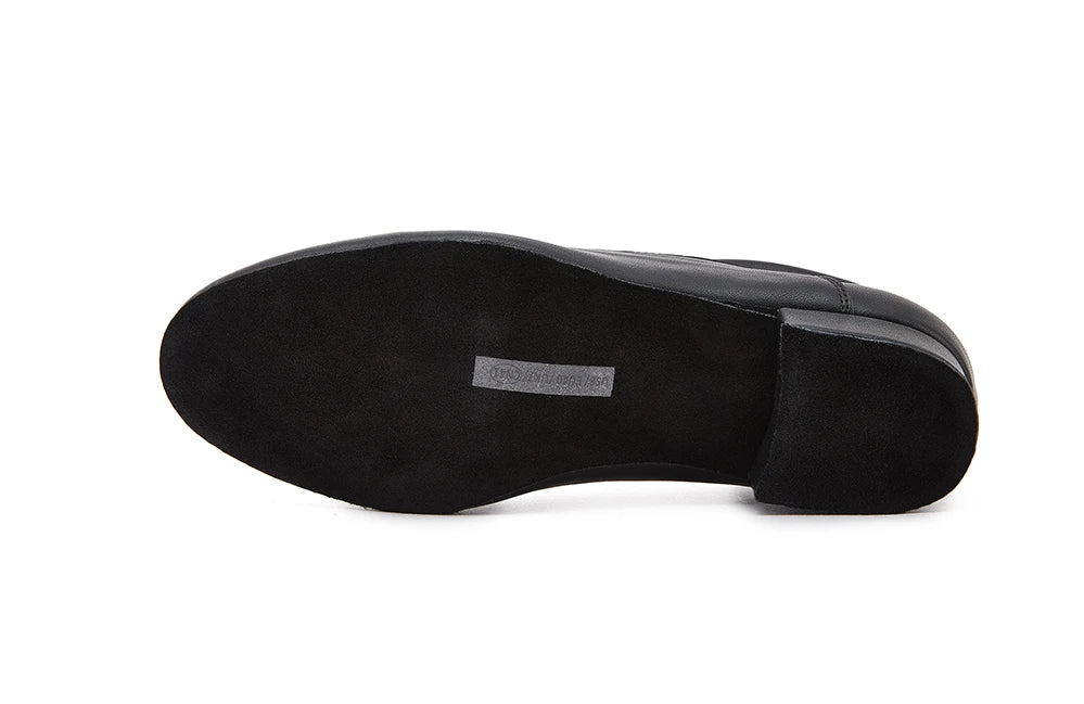 CINMIDY Male Genuine Leather Dance Shoes Black Latin Dance Shoes for Men  Modern Standard Sneaker  Party Shoes Heeled 2.5cm