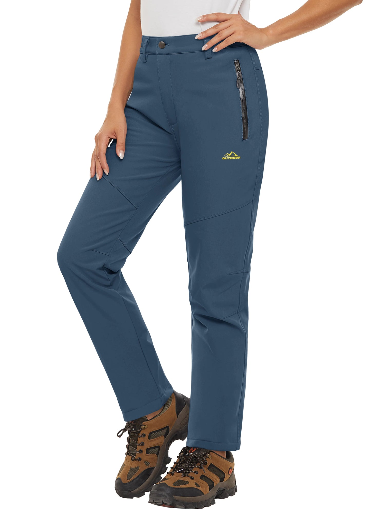 MAGCOMSEN Women's Ski Pants Winter Fleece Lined Waterproof Warm Snow Trekking Hiking Pants Outdoor Trousers Female