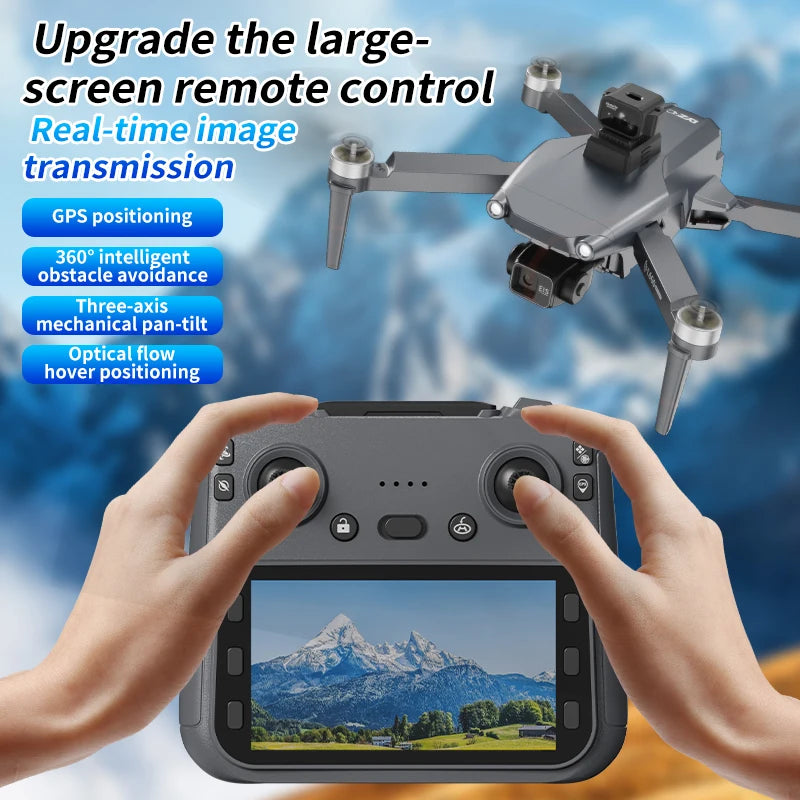 L600 PRO MAX Drone 8K Professional HD Camera 3-axis gimbal 5G WIFI FPV Obstacle Avoidance Brushless Large Screen Quadcopter Toys