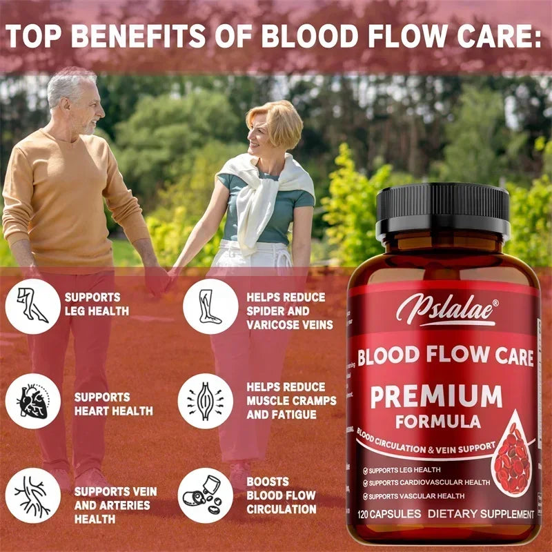 Blood Flow Care Capsules - Promotes Heart Health and Blood Circulation, Improves Varicose Veins, and Relieves Discomfort