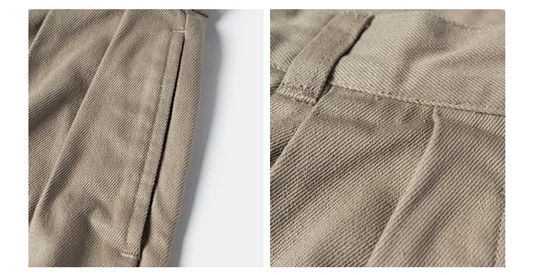 Non Stock French Army M-52 Chino Pants Men's Double Pleated Twill Casual Trousers Straight Leg