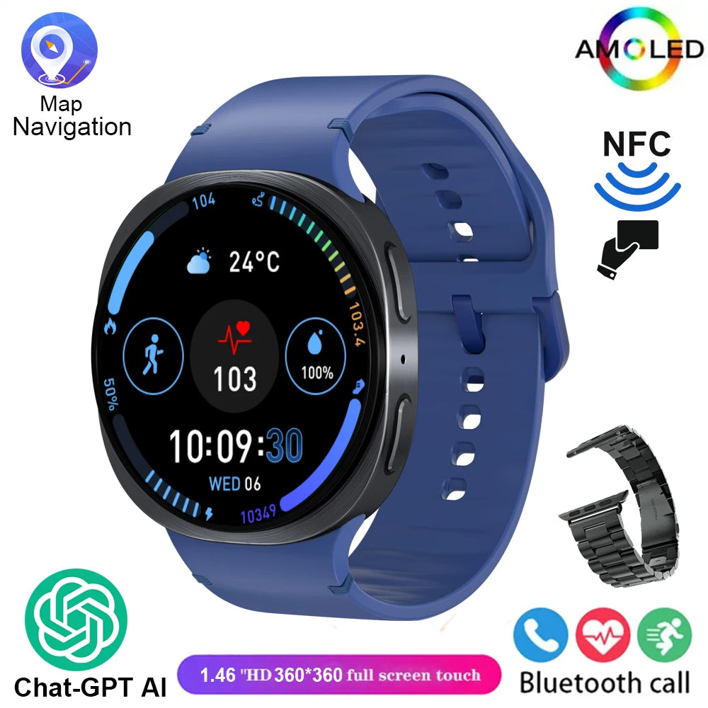 New Original Smart Watch 8 Men GPS Track NFC Bluetooth Call 40mm AMOLED Fitness Sport Tracker Health Smartwatch For Android Ios
