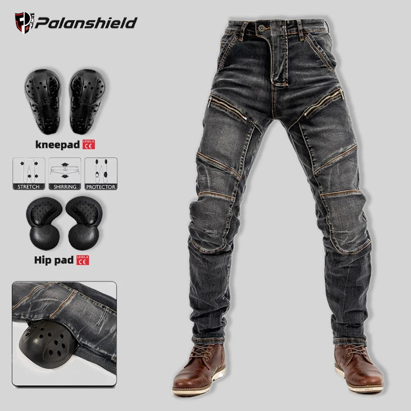 Men Moto Jeans Motorcycle Pants Protective Gear Touring Motorbike Trousers Motocross Pants CE Protective Gear Stretch Jeans