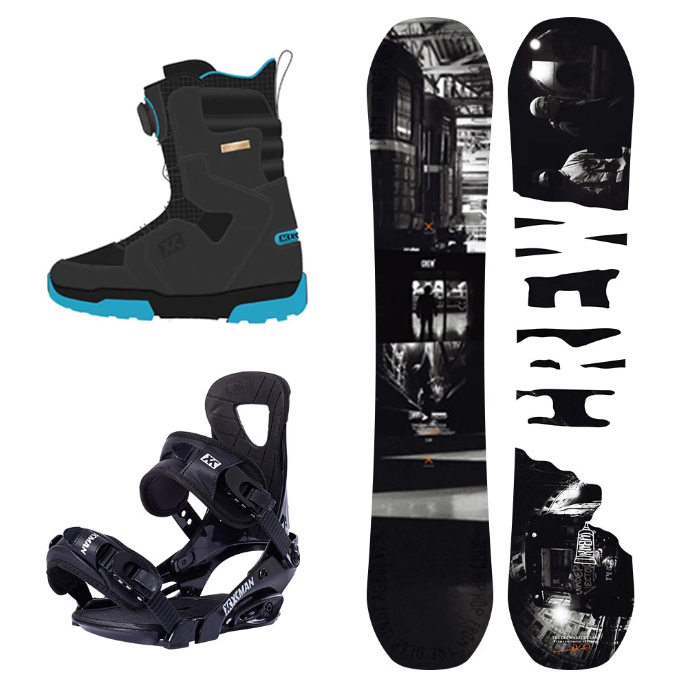 Camber Carbon Fiber Wood Core Snowboard With Bindings and Snow Shoes